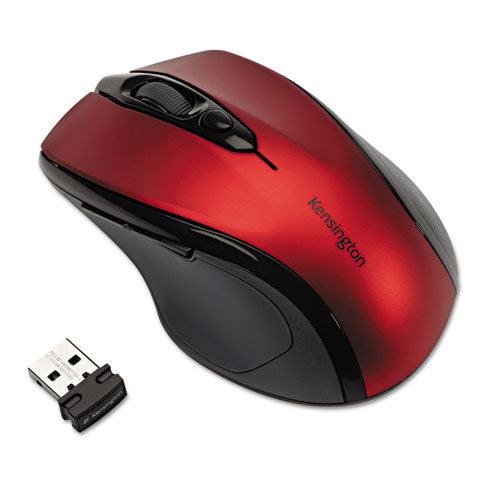 Pro Fit Mid-Size Wireless Mouse, 2.4 GHz Frequency/30 ft Wireless Range, Right Hand Use, Ruby Red-(KMW72422)