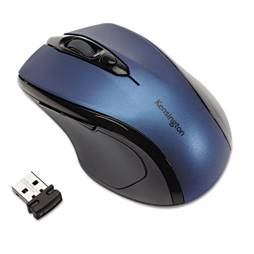 Pro Fit Mid-Size Wireless Mouse, 2.4 GHz Frequency/30 ft Wireless Range, Right Hand Use, Sapphire Blue-(KMW72421)