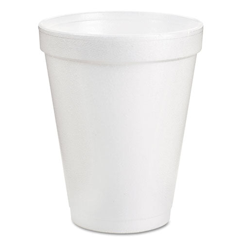 Foam Drink Cups, 8 oz, White, 25/Pack-(DCC8J8BG)