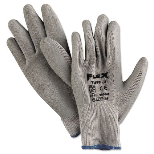 FlexTuff Latex Dipped Gloves, Gray, Medium, 12 Pairs-(MPG9688M)