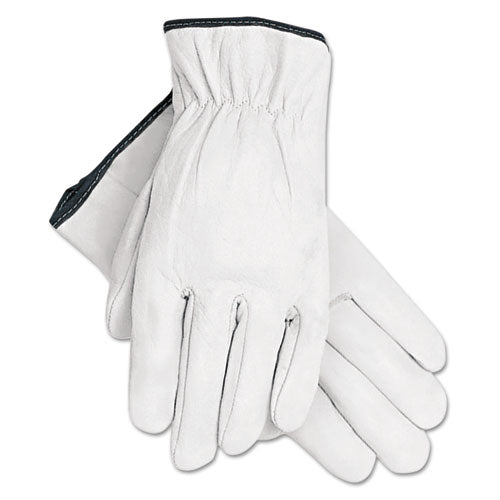 Grain Goatskin Driver Gloves, White, X-Large, 12 Pairs-(MPG3601XL)