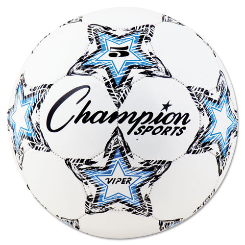 VIPER Soccer Ball, No. 5. Size, 8.5" to 9" Diameter, White-(CSIVIPER5)