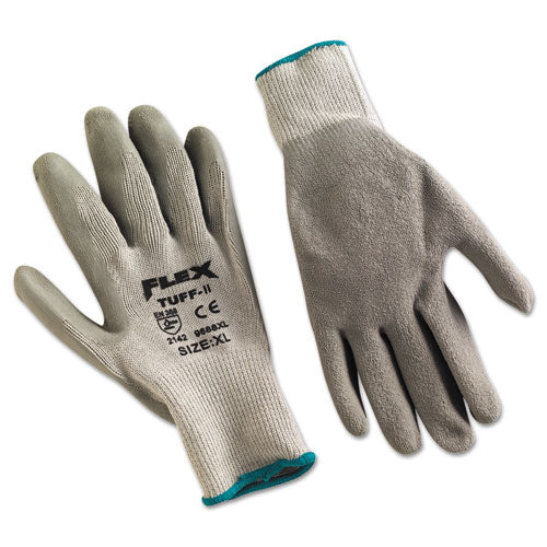 FlexTuff Latex Dipped Gloves, Gray, X-Large, 12 Pairs-(MPG9688XL)