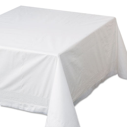 Tissue/Poly Tablecovers, 72" x 72", White, 25/Carton-(HFM210066)
