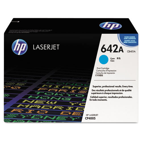 HP 642A, (CB401A) Cyan Original LaserJet Toner Cartridge-(HEWCB401A)