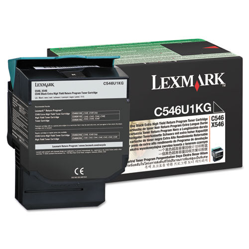 C546U1KG Return Program Extra High-Yield Toner, 8,000 Page-Yield, Black-(LEXC546U1KG)