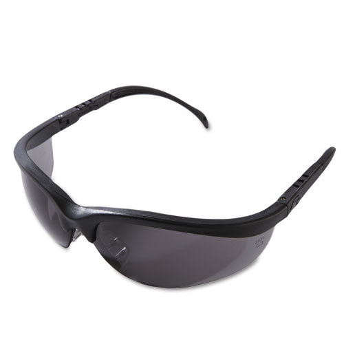 Klondike Safety Glasses, Matte Black Frame, Gray Lens, 12/Box-(CRWKD112)