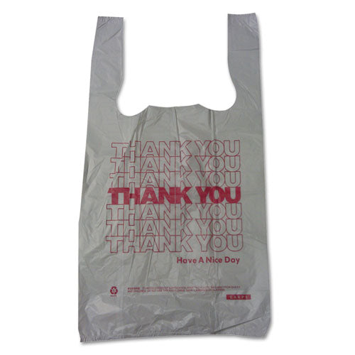 Thank You High-Density Shopping Bags, 10" x 19", White, 2,000/Carton-(BPC10519THYOU)