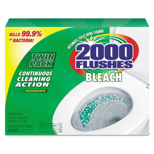 2000 Flushes Plus Bleach, 1.25oz, Box, 2/Pack, 6 Packs/Carton-(WDF290088)