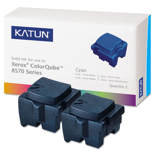 Compatible 108R00926 Solid Ink Stick, 4,400 Page-Yield, Cyan, 2/Box-(KAT39395)