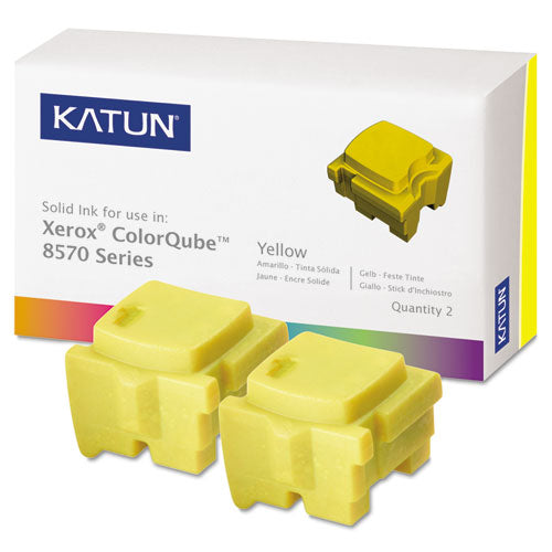 Compatible 108R00928 Solid Ink Stick, 4,400 Page-Yield, Yellow, 2/Box-(KAT39399)