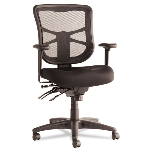 Alera Elusion Series Mesh Mid-Back Multifunction Chair, Supports Up to 275 lb, 17.7" to 21.4" Seat Height, Black-(ALEEL42ME10B)