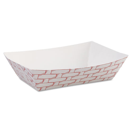 Paper Food Baskets, 6 oz Capacity, 3.78 x 4.3 x 1.08, Red/White, 1,000/Carton-(BWK30LAG040)