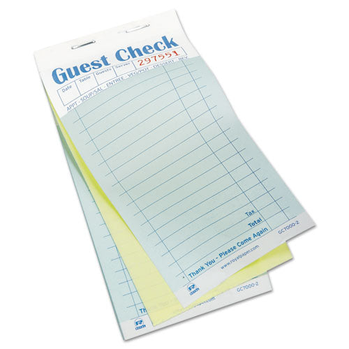 Guest Check Pad, 17 Lines, Two-Part Carbonless, 3.6 x 6.7, 50 Forms/Pad, 50 Pads/Carton-(RPPGC70002)