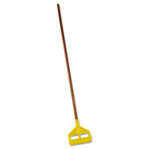 Invader Wood Side-Gate Wet-Mop Handle, 54", Natural/Yellow-(RCPH115)