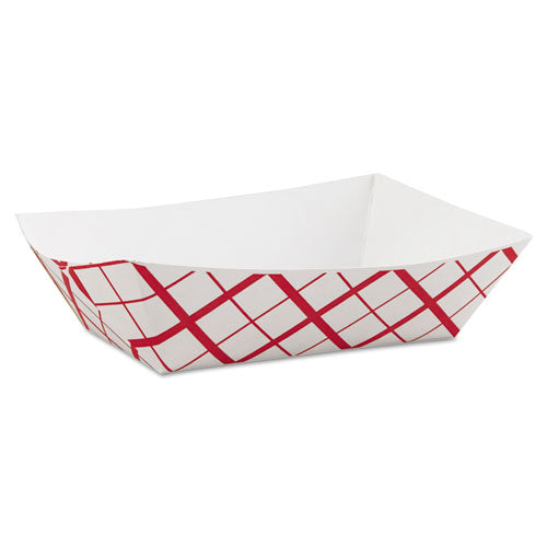 Paper Food Baskets, 3 lb Capacity, 7.2 x 4.95 x 1.94, Red/White, Paper, 500/Carton-(SCH0425)