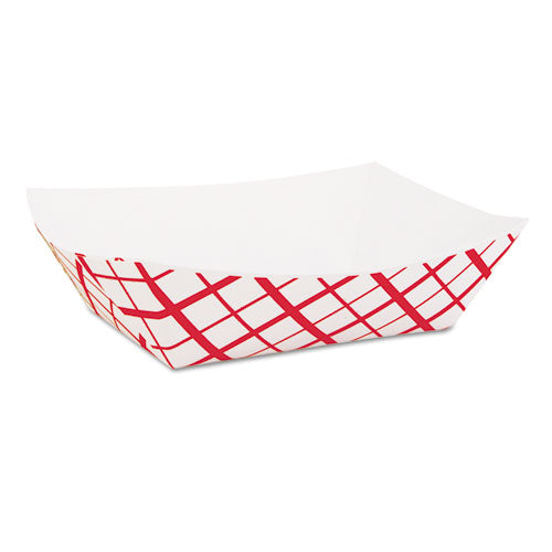 Paper Food Baskets, 1 lb Capacity, Red/White, Paper, 1,000/Carton-(SCH0413)