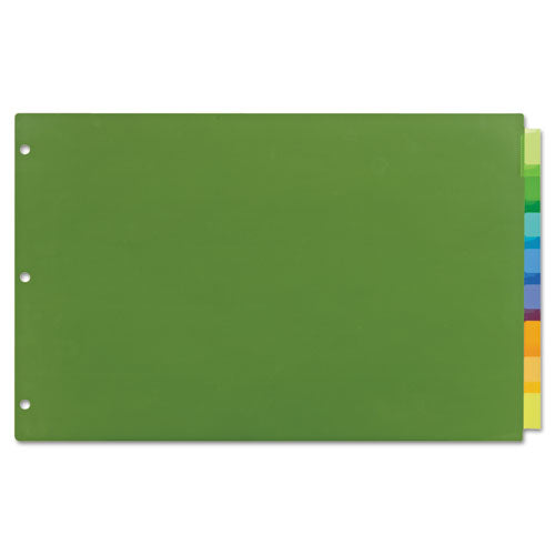 Insertable Big Tab Plastic Dividers, 8-Tab, 11 x 17, Green, 1 Set-(AVE11179)