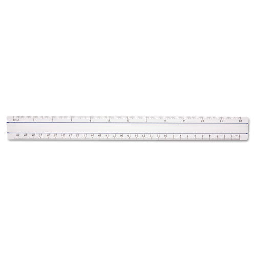 12" Magnifying Ruler, Standard/Metric, Plastic, Clear-(ACM15571)