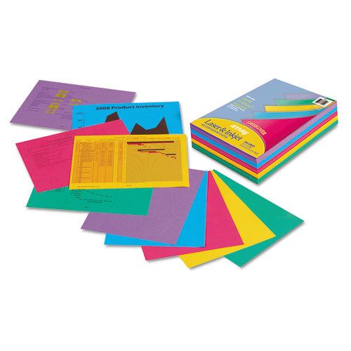 Array Colored Bond Paper, 24 lb Bond Weight, 8.5 x 11, Assorted Designer Colors, 500/Ream-(PAC101346)