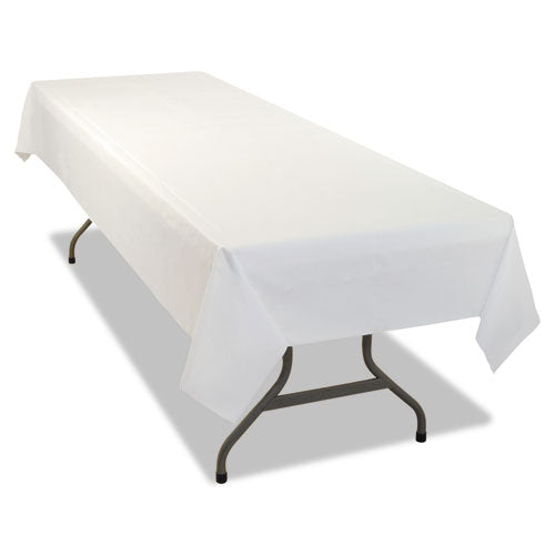 Table Set Rectangular Table Covers, Heavyweight Plastic, 54" x 108", White, 24/Carton-(TBL549WHCT)