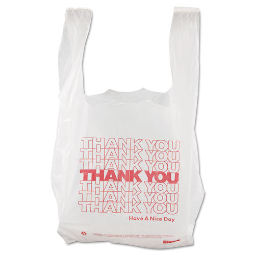 Thank You High-Density Shopping Bags, 8" x 16", White, 2,000/Carton-(BPC8416THYOU)
