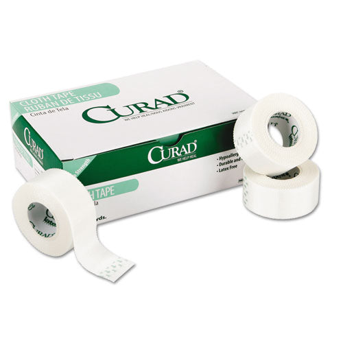 First Aid Cloth Silk Tape, Heavy-Duty, Acrylic/Silk, 1" x 10 yds, White, 12/Pack-(MIINON270101)