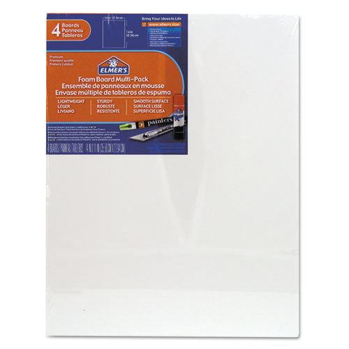 White Pre-Cut Foam Board Multi-Packs, 11 x 14, 4/Pack-(ACJ07007109)