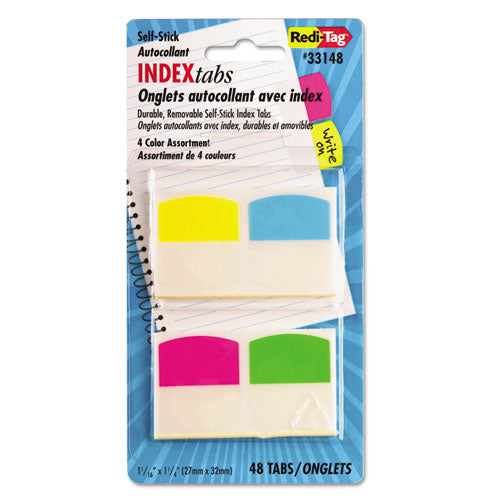 Write-On Index Tabs, 1/5-Cut, Assorted Colors, 1.06" Wide, 48/Pack-(RTG33148)