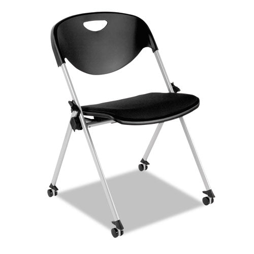 Alera SL Series Nesting Stack Chair Without Arms, Supports 250 lb, 19.5" Seat Height, Black Seat/Back, Gray Base, 2/Carton-(ALESL651)