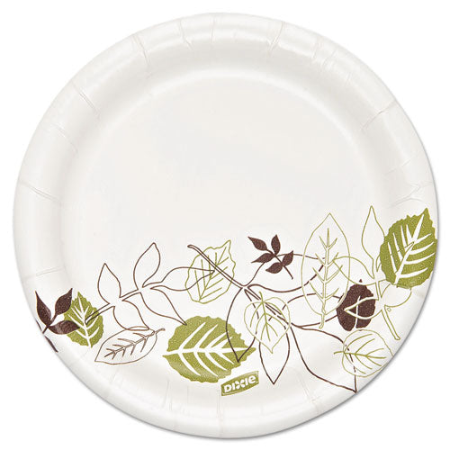 Pathways Soak Proof Shield  Heavyweight Paper Plates, WiseSize, 5.88" dia, Green/Burgundy, 500/Carton-(DXESXP6WS)