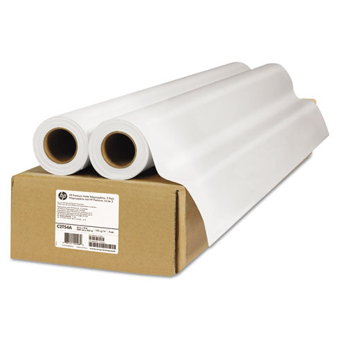 Premium Matte Polypropylene Paper, 2" Core, 42" x 75 ft, Matte White, 2/Pack-(HEWC2T54A)