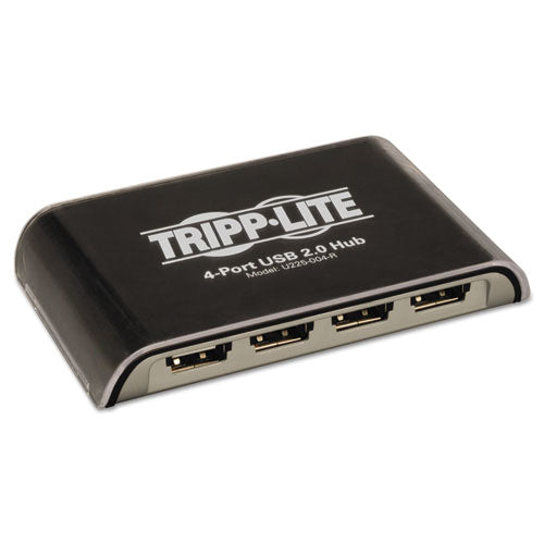 USB 2.0 Hub, 4 Ports, Black/Silver-(TRPU225004R)