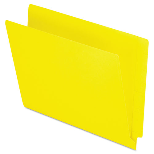 Colored End Tab Folders with Reinforced Double-Ply Straight Cut Tabs, Letter Size, 0.75" Expansion, Yellow, 100/Box-(PFXH110DY)