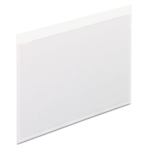 Self-Adhesive Pockets, 4 x 6, Clear Front/White Backing, 100/Box-(PFX99376)