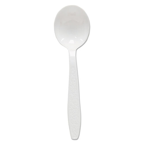 Guildware Extra Heavyweight Plastic Cutlery, Soup Spoons, White, 1,000/Carton-(SCCGBX8SW)