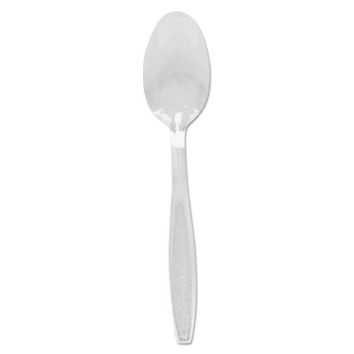 Guildware Extra Heavyweight Plastic Cutlery, Teaspoons, Clear, 1,000/Carton-(SCCGDC7TS0090)