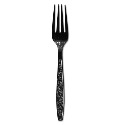 Guildware Extra Heavyweight Plastic Cutlery, Forks, Black, 1,000/Carton-(SCCGDR5FK)