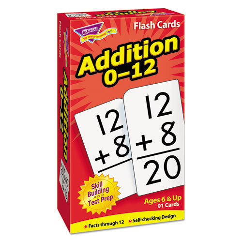 Skill Drill Flash Cards, Addition, 3 x 6, Black and White, 91/Pack-(TEPT53101)