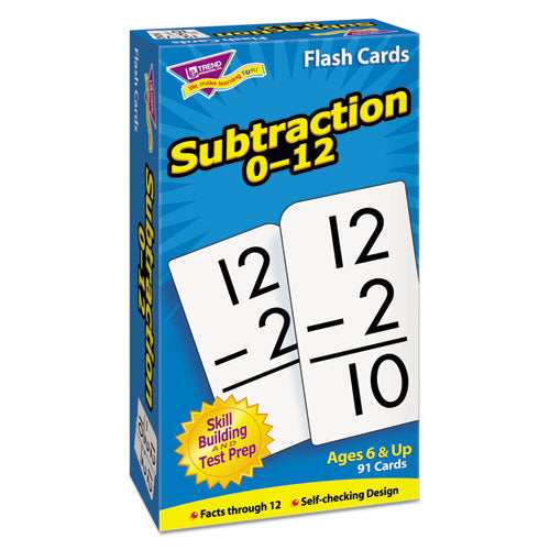 Skill Drill Flash Cards, Subtraction, 3 x 6, Black and White, 91/Pack-(TEPT53103)