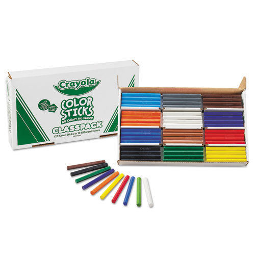 Color Sticks Classpack Set, 9.7 mm, HB (#2.5), Assorted Lead/Barrel Colors, 120/Pack-(CYO688120)