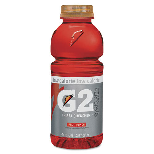 G2 Perform 02 Low-Calorie Thirst Quencher, Fruit Punch, 20 oz Bottle, 24/Carton-(QKR04053)