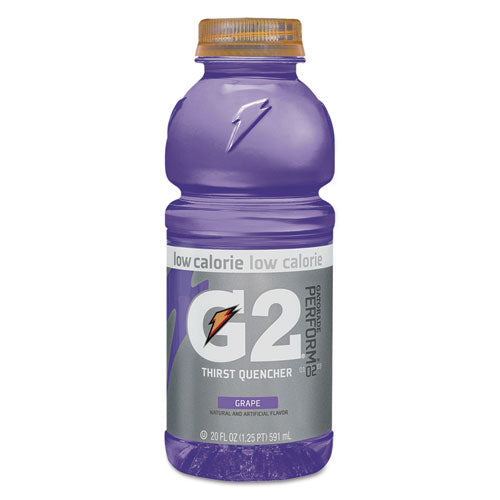 G2 Perform 02 Low-Calorie Thirst Quencher, Grape, 20 oz Bottle, 24/Carton-(QKR04060)