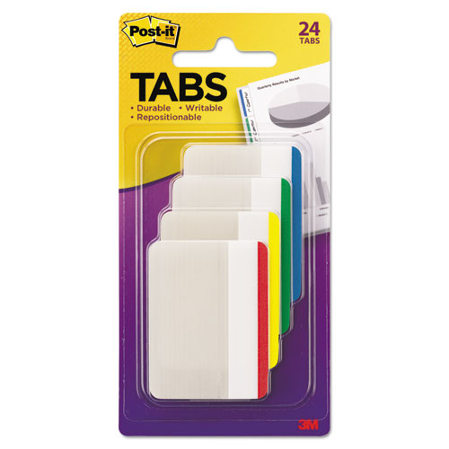 Lined Tabs, 1/5-Cut, Assorted Colors, 2" Wide, 24/Pack-(MMM686F1)