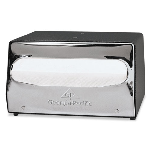 MorNap Tabletop Napkin Dispenser, 7.9 x 11.5 x 4.9, Black/Chrome-(GPC51202CT)