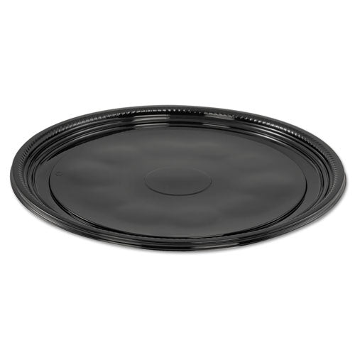 Caterline Casuals Thermoformed Platters, 12" Diameter, Black. Plastic, 25/Carton-(WNAA512PBL)