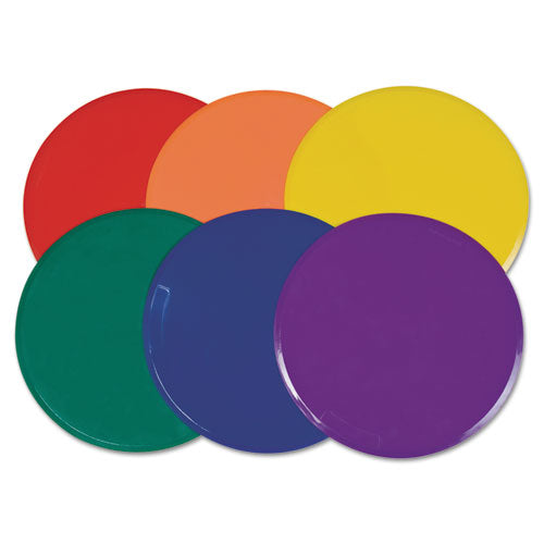 Poly Spot Marker Set, 9" Disks, Assorted Colors, 6/Set-(CSIMSPSET)