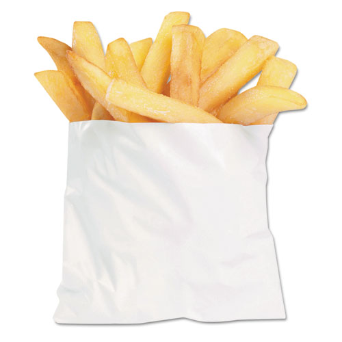 French Fry Bags, 4.5" x 3.5", White, 2,000/Carton-(BGC450003)
