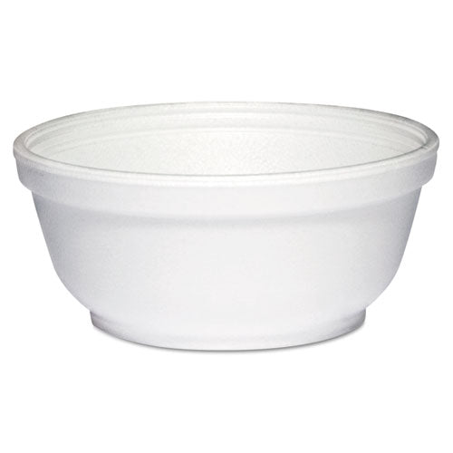 Foam Bowls, 8 oz, White, 50/Pack, 20 Packs/Carton-(DCC8B20)