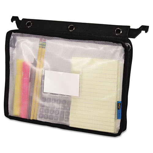 Expanding Zipper Pouch, 13 x 9.25, Black/Clear-(AVT50904)